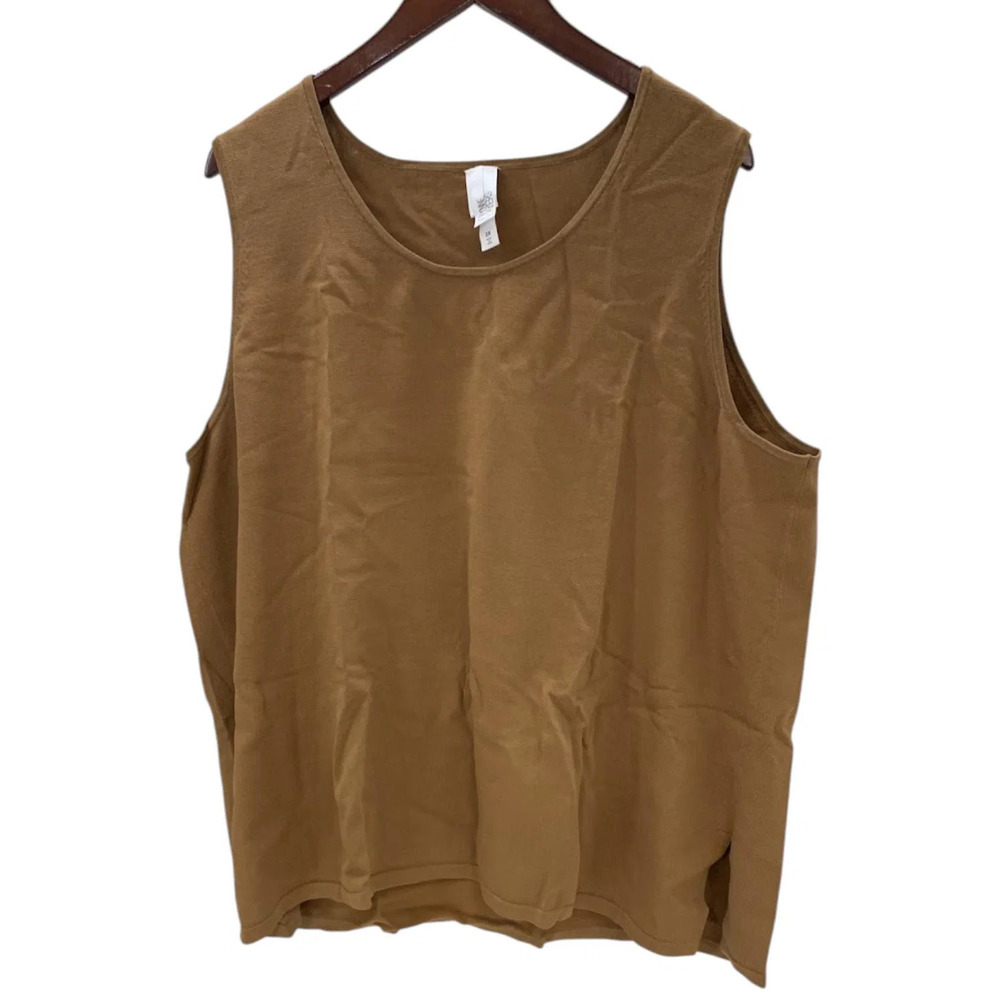 WynneLayers Women's Sweater Knit Tank Dark Camel - Regular